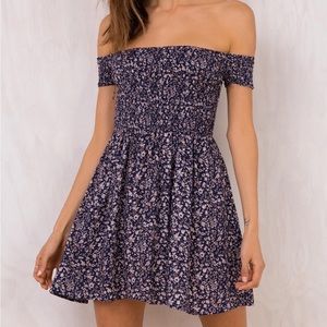 Princess Polly Off Shoulder Floral Mini Dress